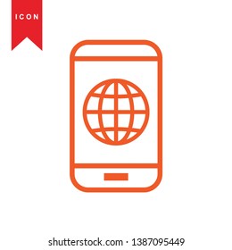 Global network connection. world map, Internet Icon - Premium Vector
