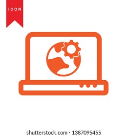 Global network connection. world map, Internet Icon - Premium Vector