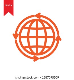 Global network connection. world map, Internet Icon - Premium Vector