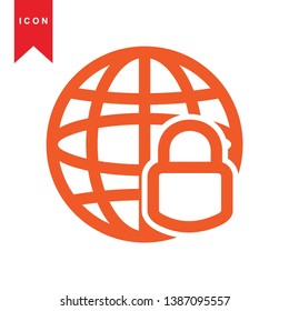 Global network connection. world map, Internet Icon - Premium Vector