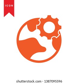 Global network connection. world map, Internet Icon - Premium Vector