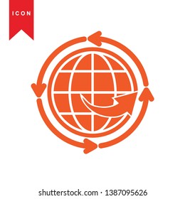 Global network connection. world map, Internet Icon - Premium Vector