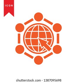 Global network connection. world map, Internet Icon - Premium Vector