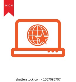 Global network connection. world map, Internet Icon - Premium Vector