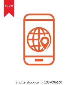 Global network connection. world map, Internet Icon - Premium Vector