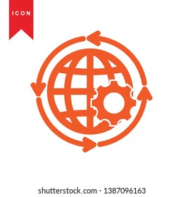 Global network connection. world map, Internet Icon - Premium Vector