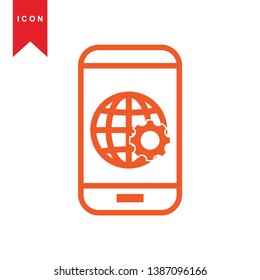 Global network connection. world map, Internet Icon - Premium Vector