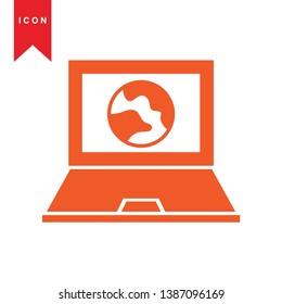 Global network connection. world map, Internet Icon - Premium Vector