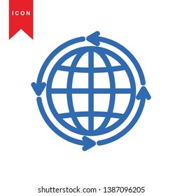 Global network connection. world map, Internet Icon - Premium Vector