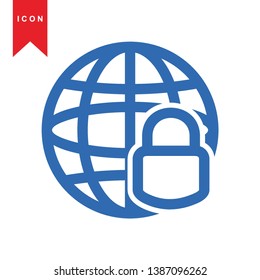 Global network connection. world map, Internet Icon - Premium Vector