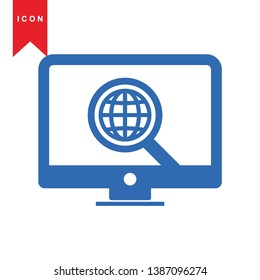 Global network connection. world map, Internet Icon - Premium Vector