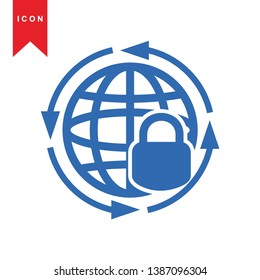 Global network connection. world map, Internet Icon - Premium Vector