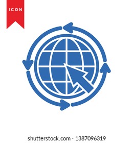 Global network connection. world map, Internet Icon - Premium Vector