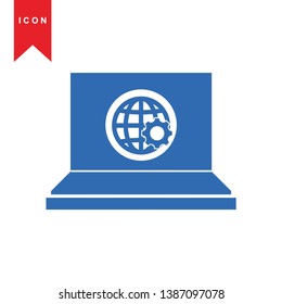 Global network connection. world map, Internet Icon - Premium Vector