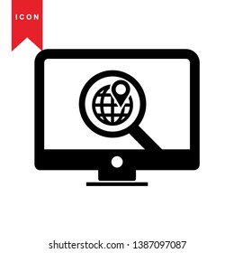 Global network connection. world map, Internet Icon - Premium Vector