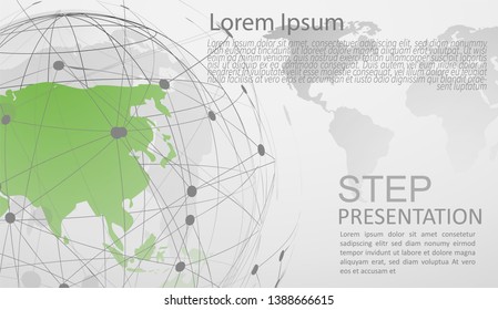 Global network connection. world map point Internet of Things, Computing Design technology Background