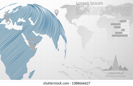 Global network connection. world map point Internet of Things, Computing Design technology Background