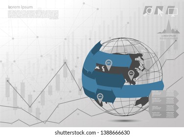 Global network connection. world map point Internet of Things, Computing Design technology Background