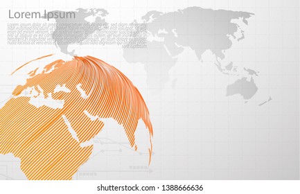 Global network connection. world map point Internet of Things, Computing Design technology Background
