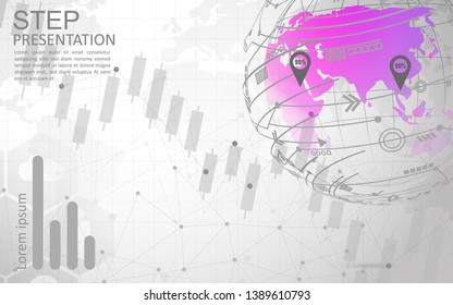 Global network connection. world map point Internet of Things, Computing Design technology Background
