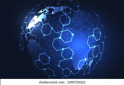 Global network connection. World map point and line composition concept of global business. Vector Illustration
