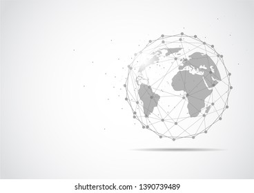 Global network connection. World map point and line composition concept of global business. Vector Illustration