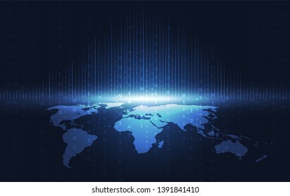 Global network connection. World map point and line composition concept of global business. Vector Illustration