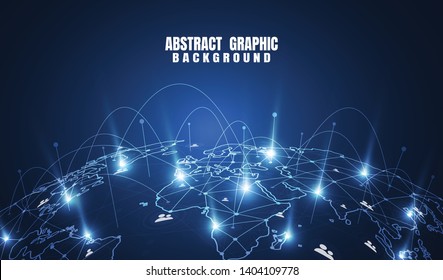 Global network connection. World map point and line composition concept of global business. Vector Illustration