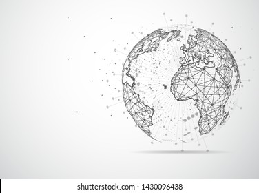 Global network connection. World map point and line composition concept of global business. Vector Illustration