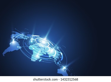 Global network connection. World map point and line composition concept of global business. Vector Illustration