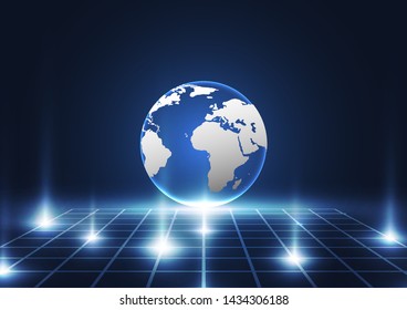 Global network connection. World map point and line composition concept of global business. Vector Illustration