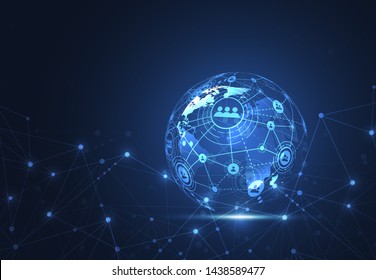 Global network connection. World map point and line composition concept of global business. Vector Illustration