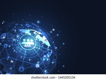 Global network connection. World map point and line composition concept of global business. Vector Illustration