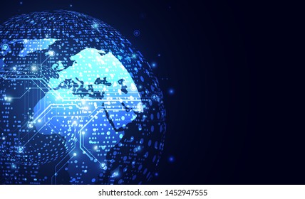 Global network connection. World map point and line composition concept of global business. Vector Illustration