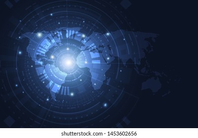 Global network connection. World map point and line composition concept of global business. Vector Illustration