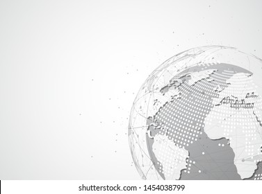 Global network connection. World map point and line composition concept of global business. Vector Illustration