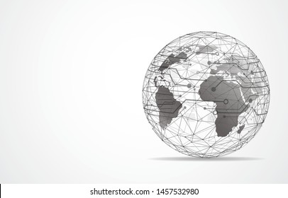 Global network connection. World map point and line composition concept of global business. Vector Illustration