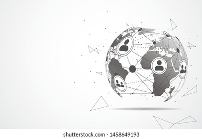Global network connection. World map point and line composition concept of global business. Vector Illustration