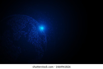 Global network connection. World map point and line composition concept of global business. Vector Illustration