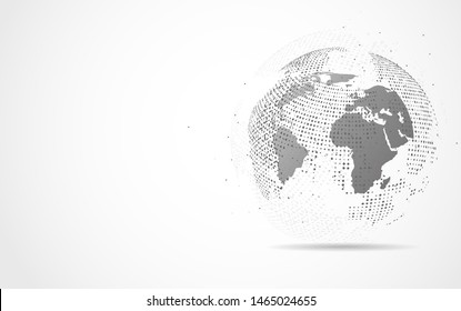 Global network connection. World map point and line composition concept of global business. Vector Illustration
