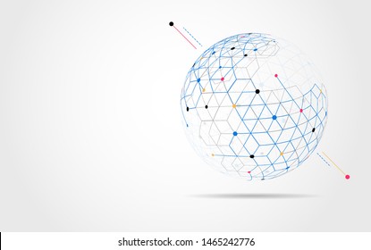 Global network connection. World map point and line composition concept of global business. Vector Illustration