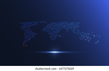 Global network connection. World map point and line composition concept of global business. Vector Illustration