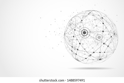 Global network connection. World map point and line composition concept of global business. Vector Illustration