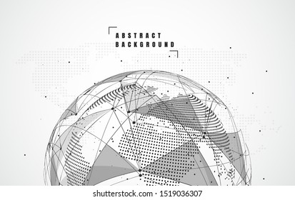 Global network connection. World map point and line composition concept of global business. Vector Illustration