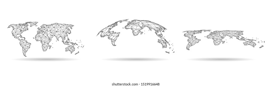 Global network connection. World map point and line composition concept of global business. Vector Illustration