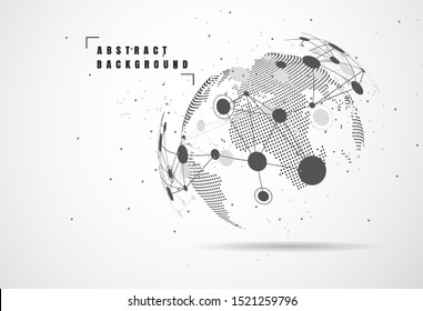 Global network connection. World map point and line composition concept of global business. Vector Illustration