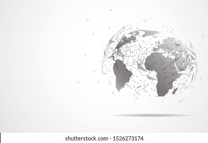 Global network connection. World map point and line composition concept of global business. Vector Illustration