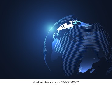 Global network connection. World map point and line composition concept of global business. Vector Illustration
