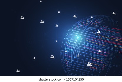 Global network connection. World map point and line composition concept of global business. Vector Illustration