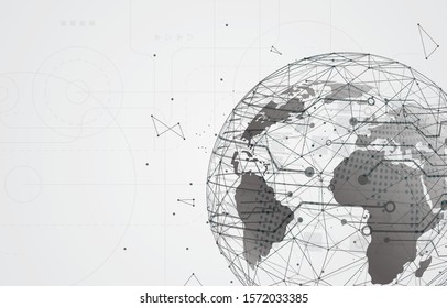 Global network connection. World map point and line composition concept of global business. Vector Illustration